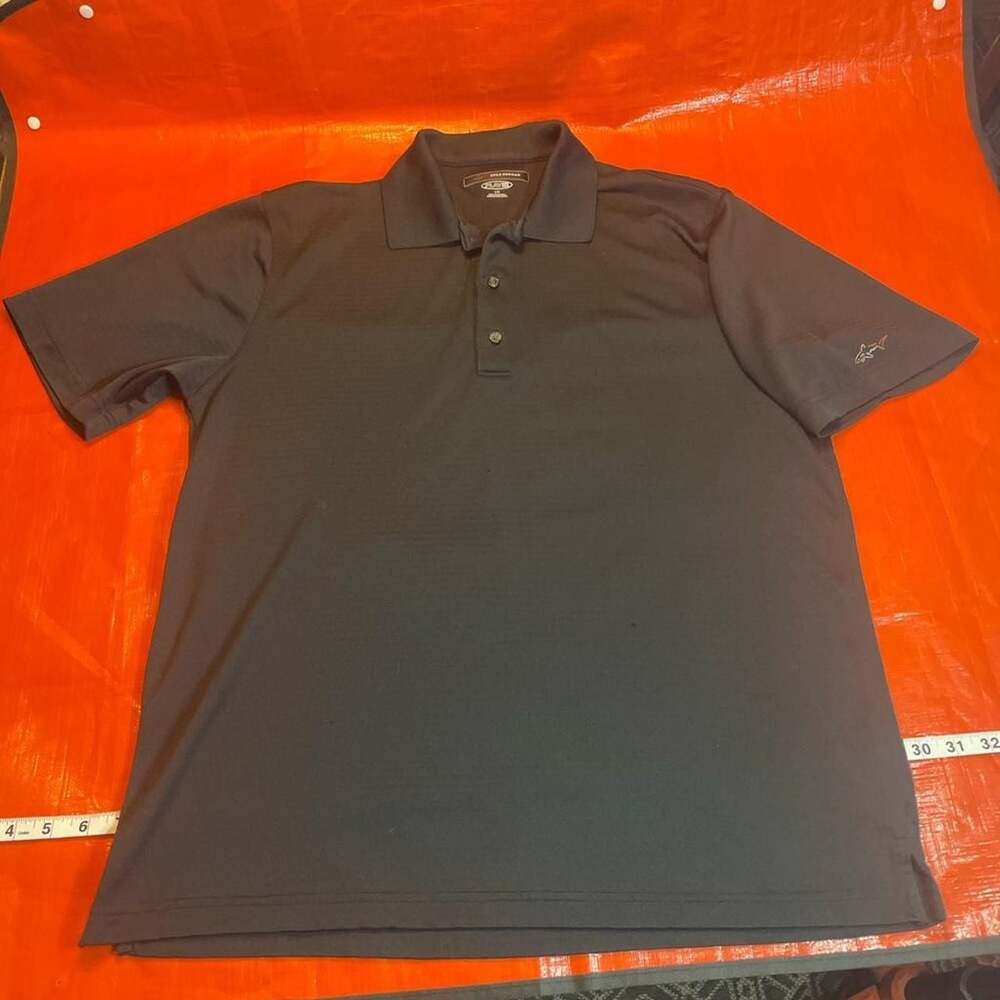 Greg Norman Play Dry Black Striped Golf Polo Shirt